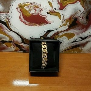 NEW! Mens Curb "Cuban" 18K Gold Wrist Chain